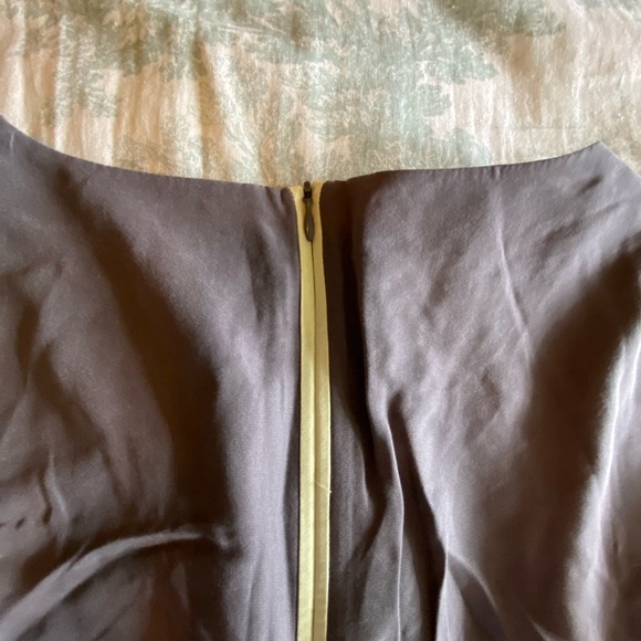 Boden Grey Peplum Silk-Blend Top - Picture 7 of 9